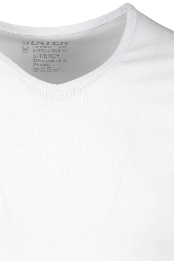 Extra long fit Slater 2-pack t-shirt wit korte mouw katoen