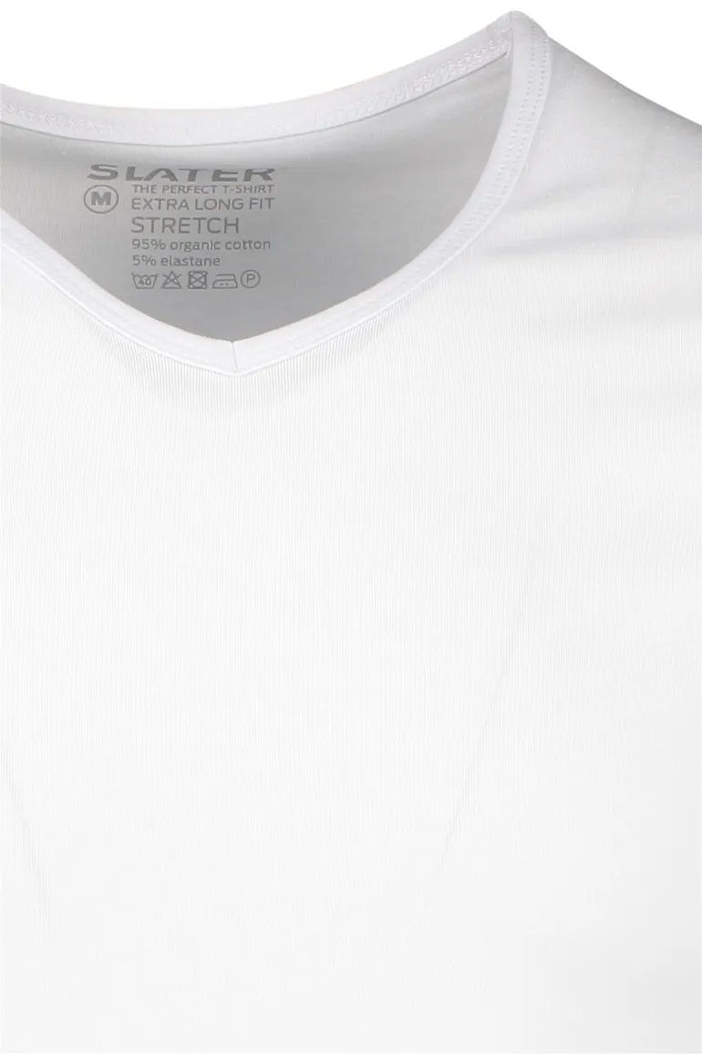 Slater t-shirt wit katoen extra long fit 2-pack
