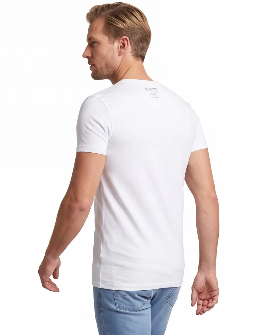 Slater t-shirt wit 2-pack