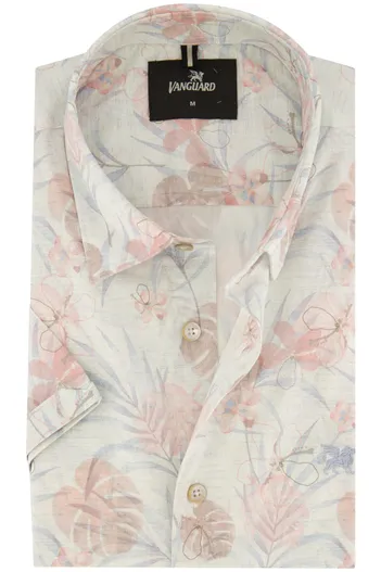 Vanguard katoenen Vanguard overhemd korte mouw bloemen