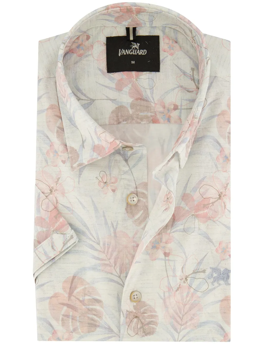 Vanguard overhemd korte mouw bloemen