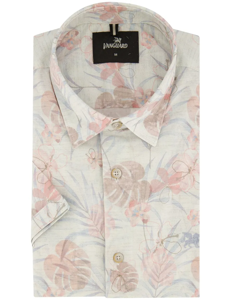 Vanguard overhemd korte mouw bloemen