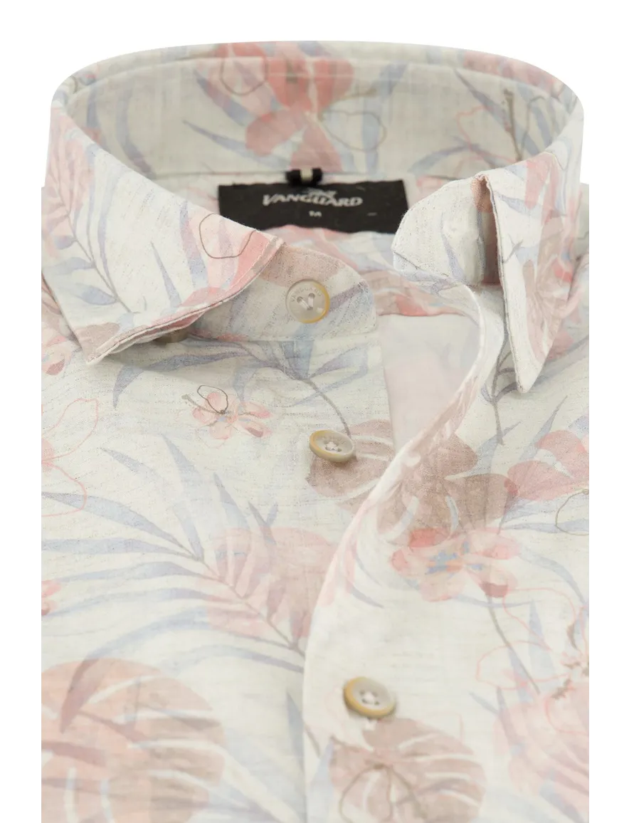 Vanguard overhemd korte mouw bloemen