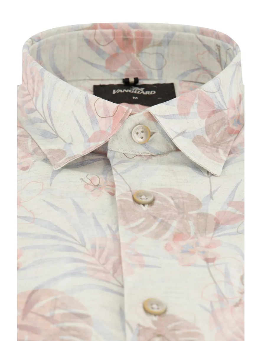 Vanguard overhemd korte mouw bloemen