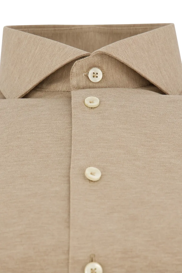 John Miller overhemd beige slim fit