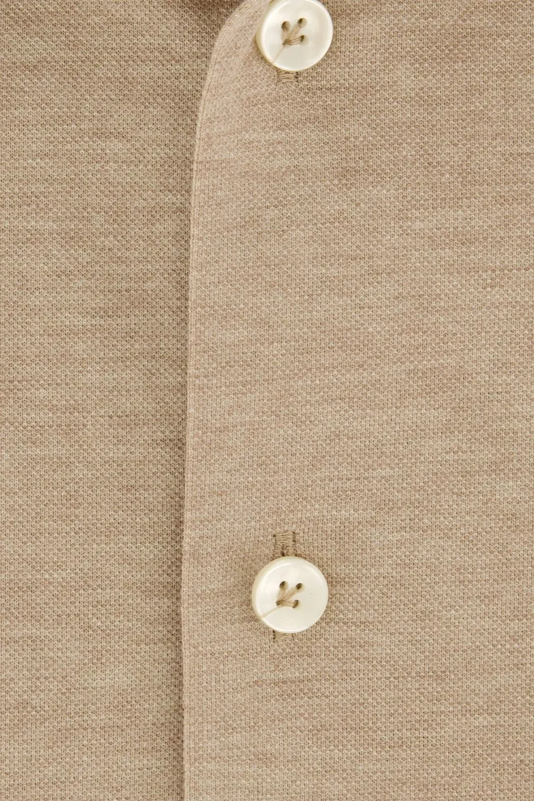 John Miller overhemd beige slim fit