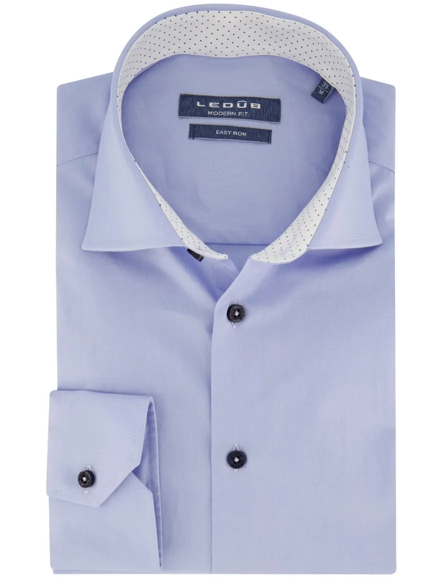 Ledub business overhemd mouwlengte 7 Modern Fit New lichtblauw effen