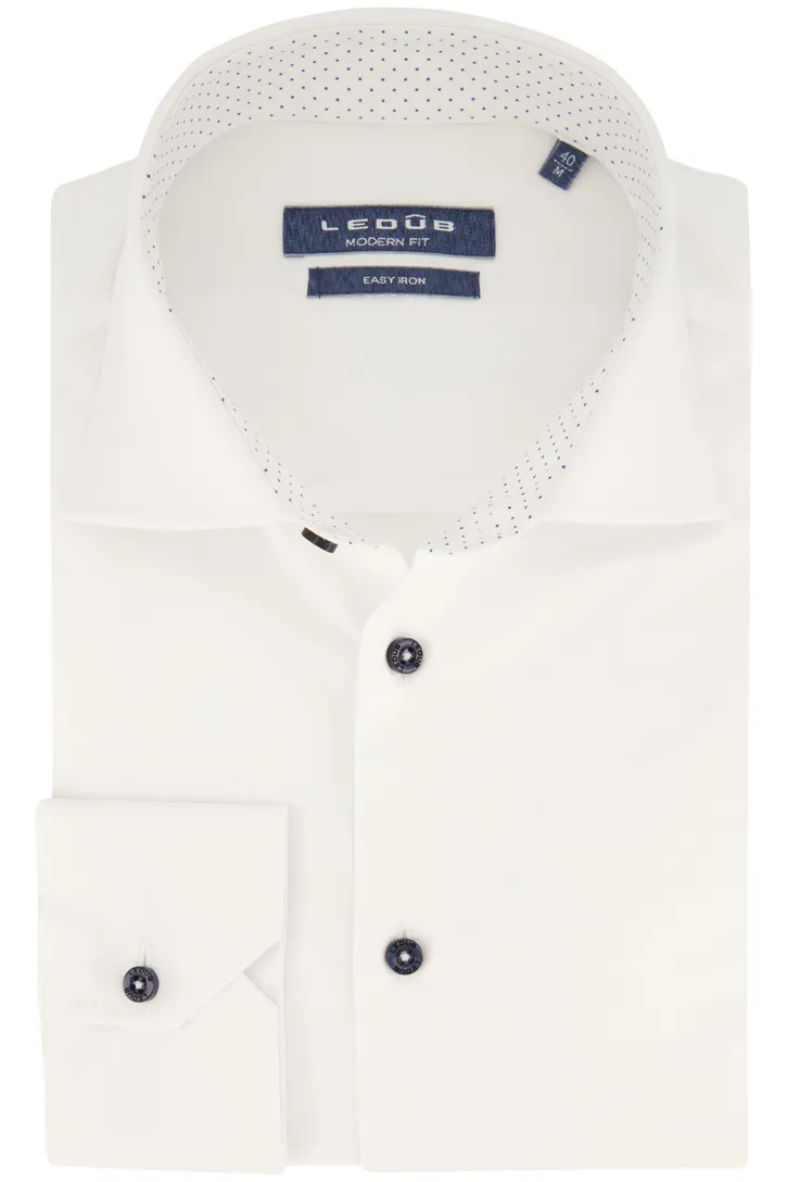Ledub overhemd wit mouwlengte 7 Modern Fit