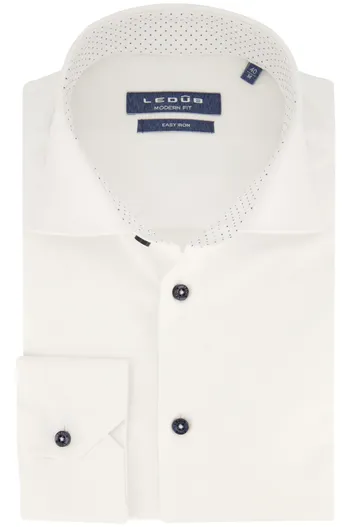 Ledub Mouwlengte 7 Modern Fit Ledub overhemd wit
