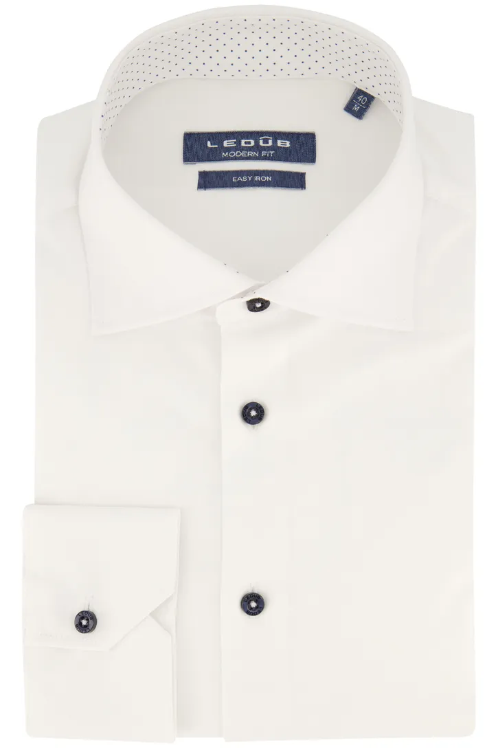 Ledub overhemd wit mouwlengte 7 Modern Fit