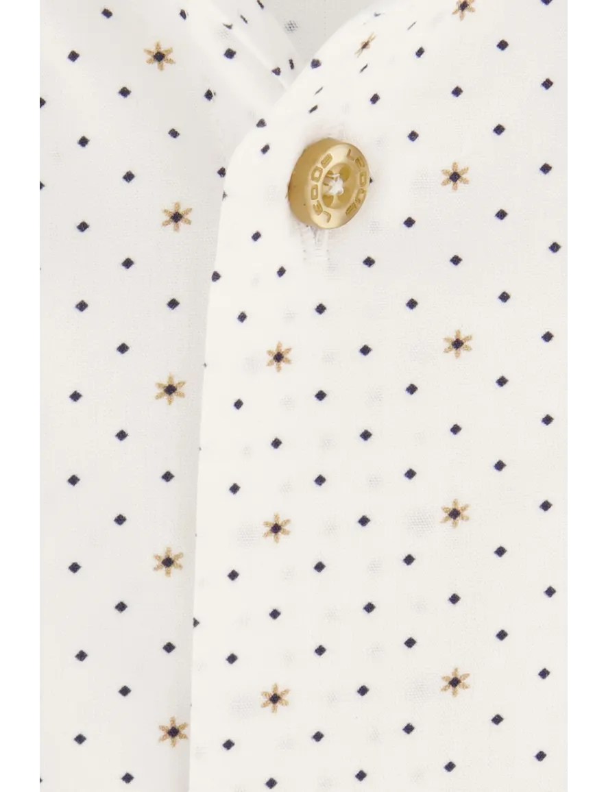 Ledub overhemd mouwlengte 7 Modern Fit New wit geprint