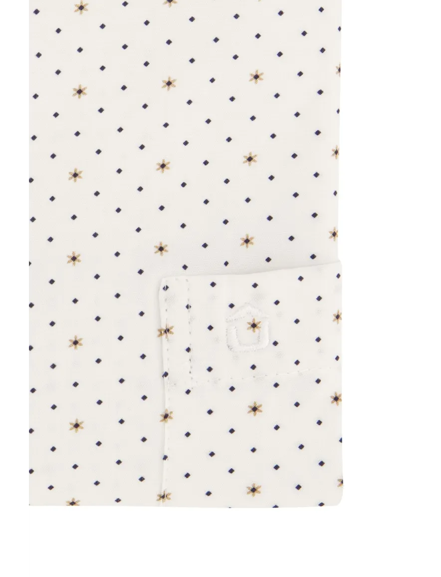 Ledub overhemd mouwlengte 7 Modern Fit New wit geprint