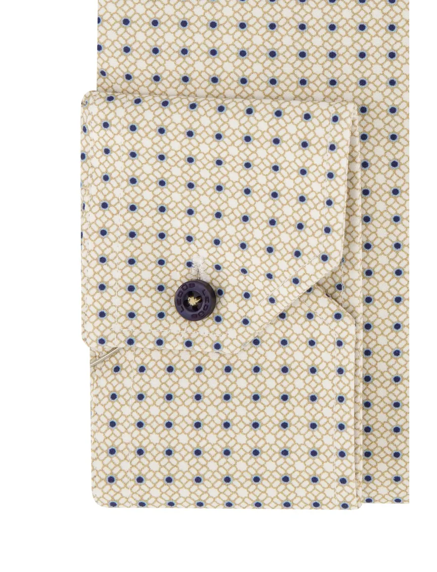 overhemd mouwlengte 7 beige Ledub Modern Fit New