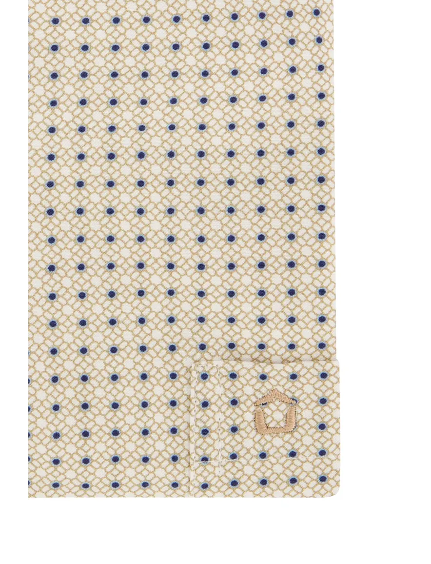 overhemd mouwlengte 7 beige Ledub Modern Fit New