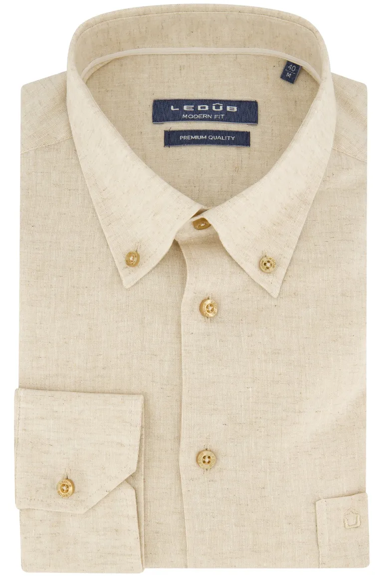 Ledub overhemd bruin premium quality