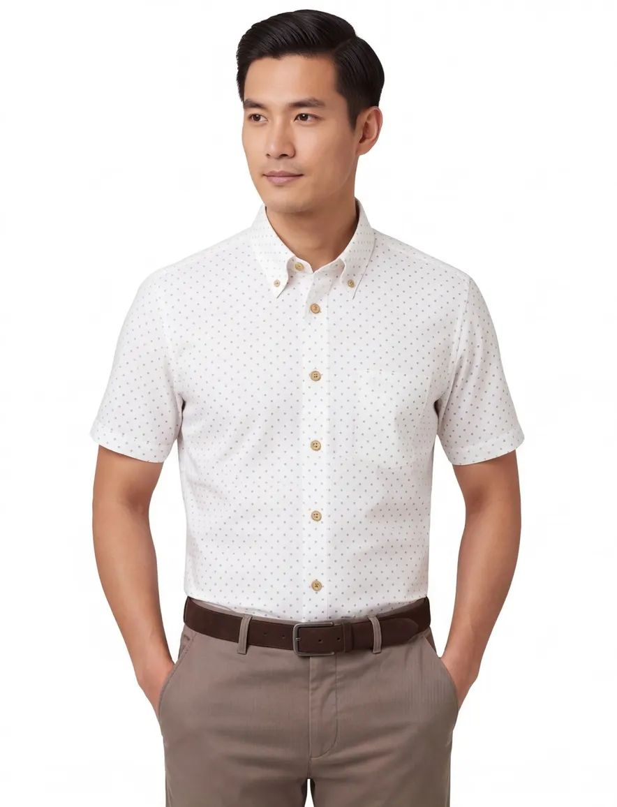overhemd korte mouw wit Ledub Modern Fit New