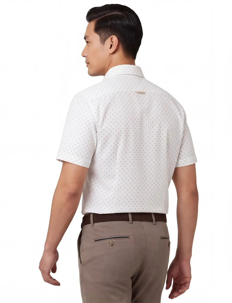 overhemd korte mouw wit Ledub Modern Fit New