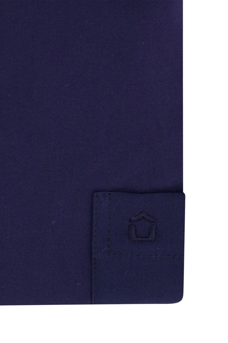 Ledub overhemd donkerblauw effen