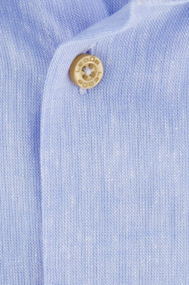 Ledub korte mouw overhemd blauw borstzak