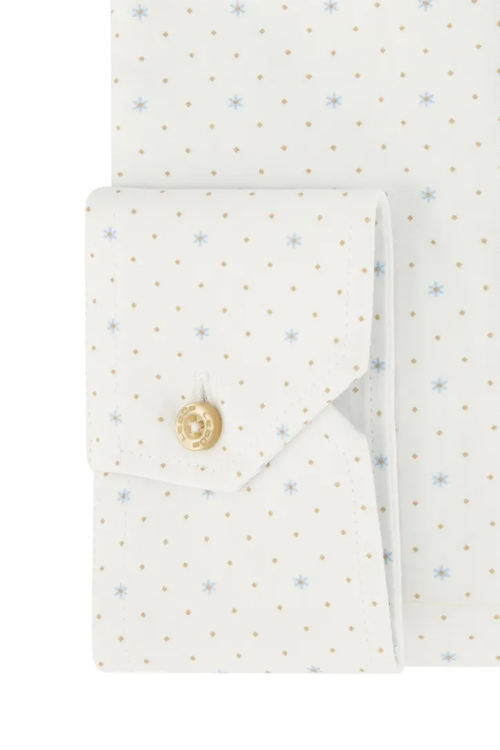 Ledub business overhemd modern fit wit geprint