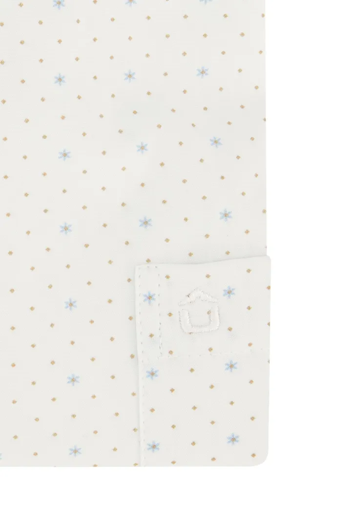 Ledub business overhemd modern fit wit geprint