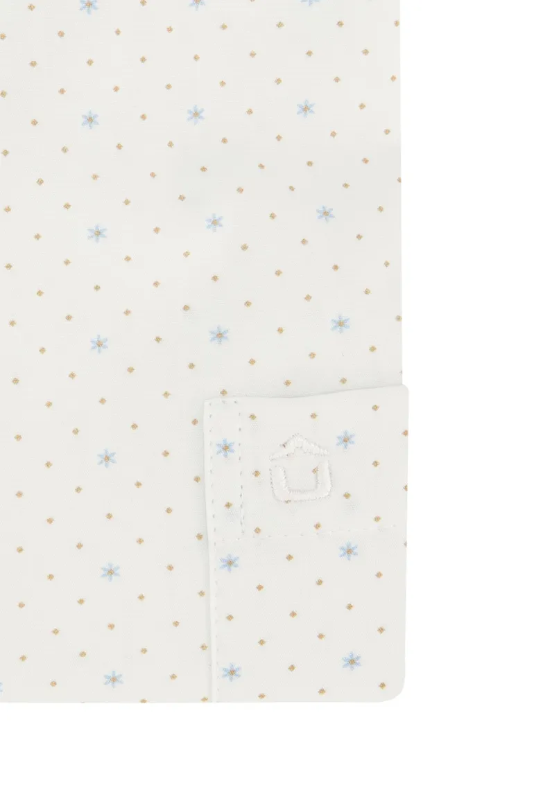 Ledub business overhemd modern fit wit geprint