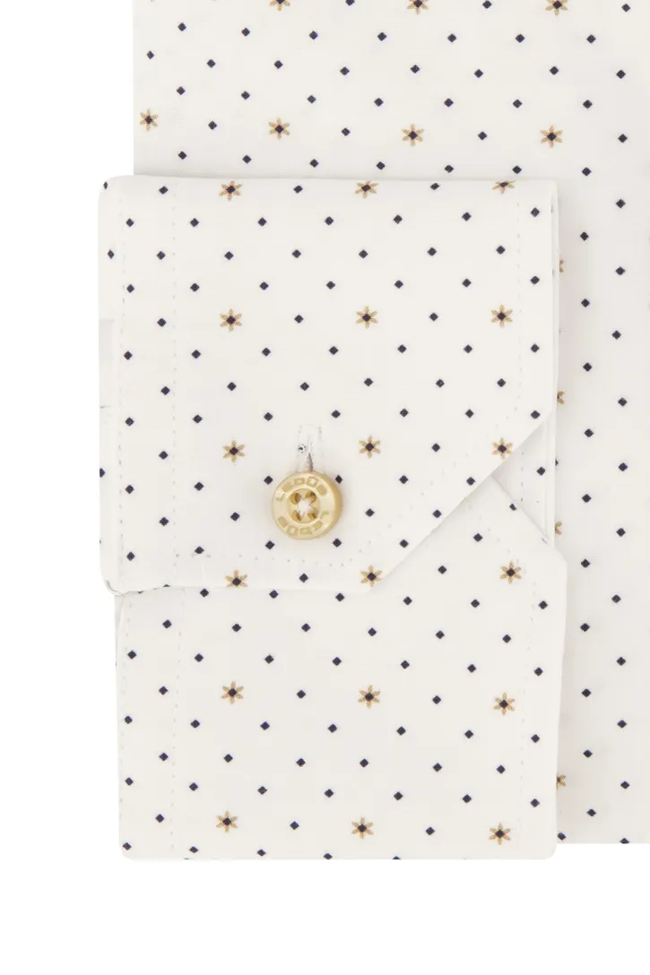 Ledub business overhemd Modern Fit New stippen & bloemen print