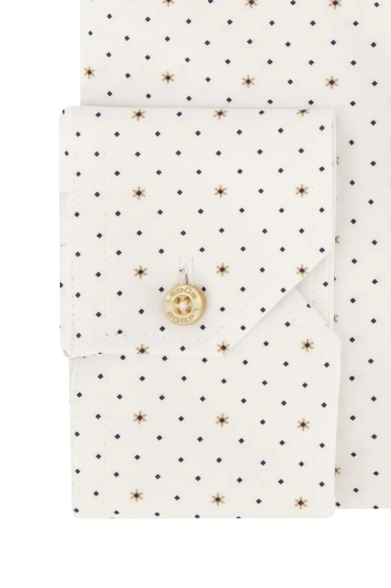Ledub business overhemd Modern Fit New stippen & bloemen print