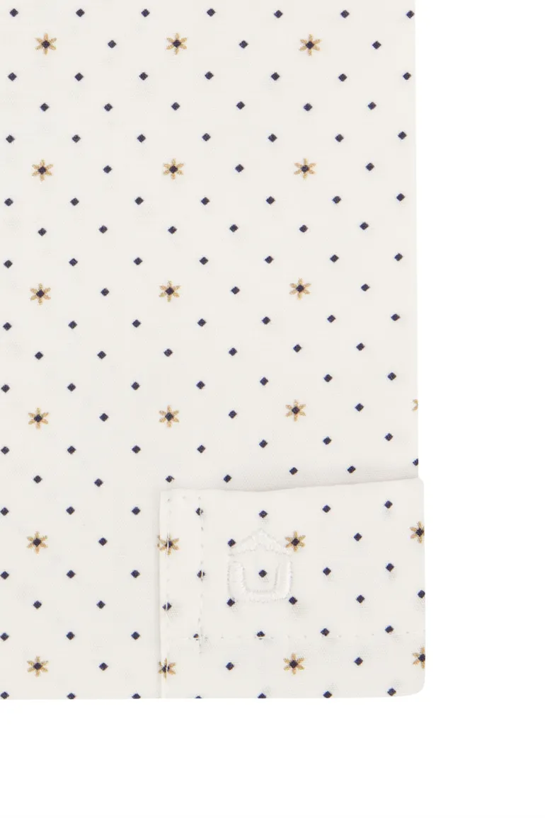 Ledub business overhemd Modern Fit New stippen & bloemen print