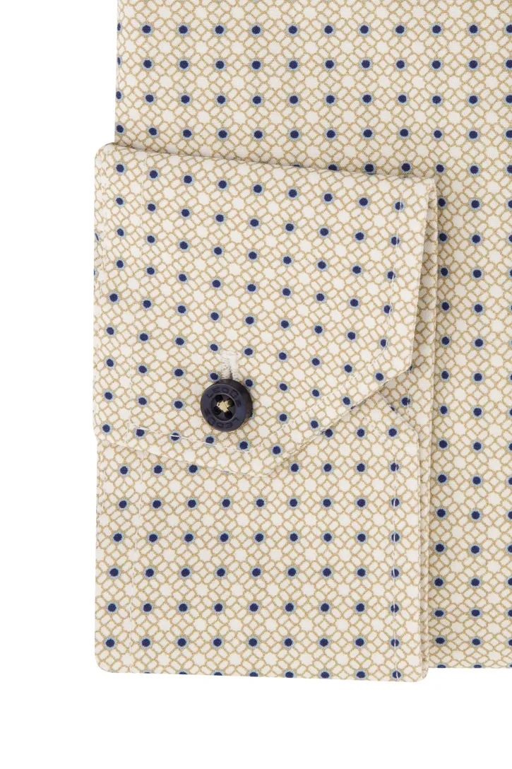 Ledub overhemd normale fit beige geprint