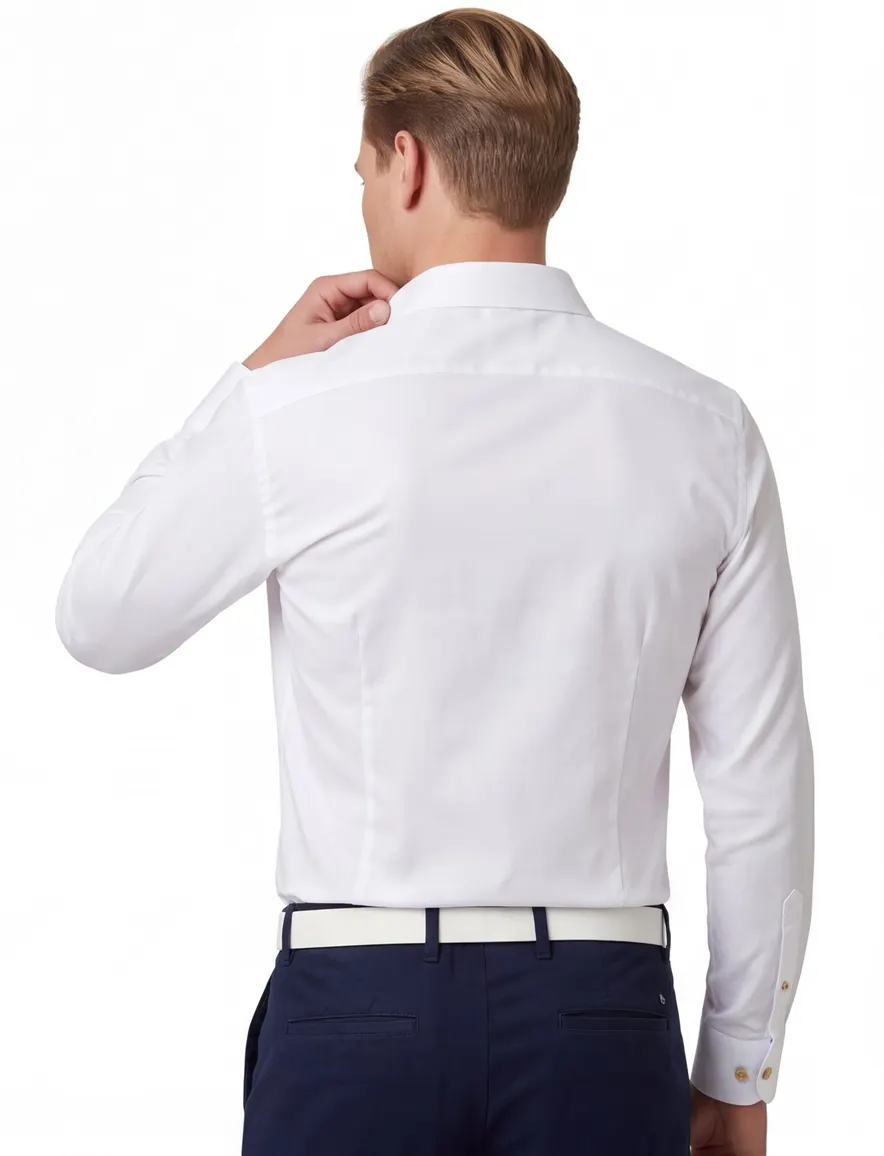 Ledub Modern Fit overhemd strijkvrij wit