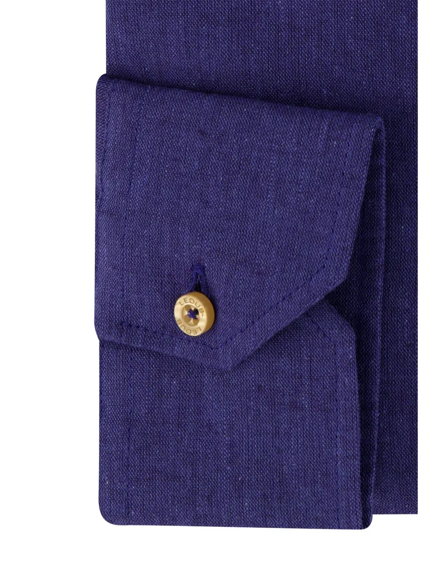 Ledub overhemd donkerblauw button-down