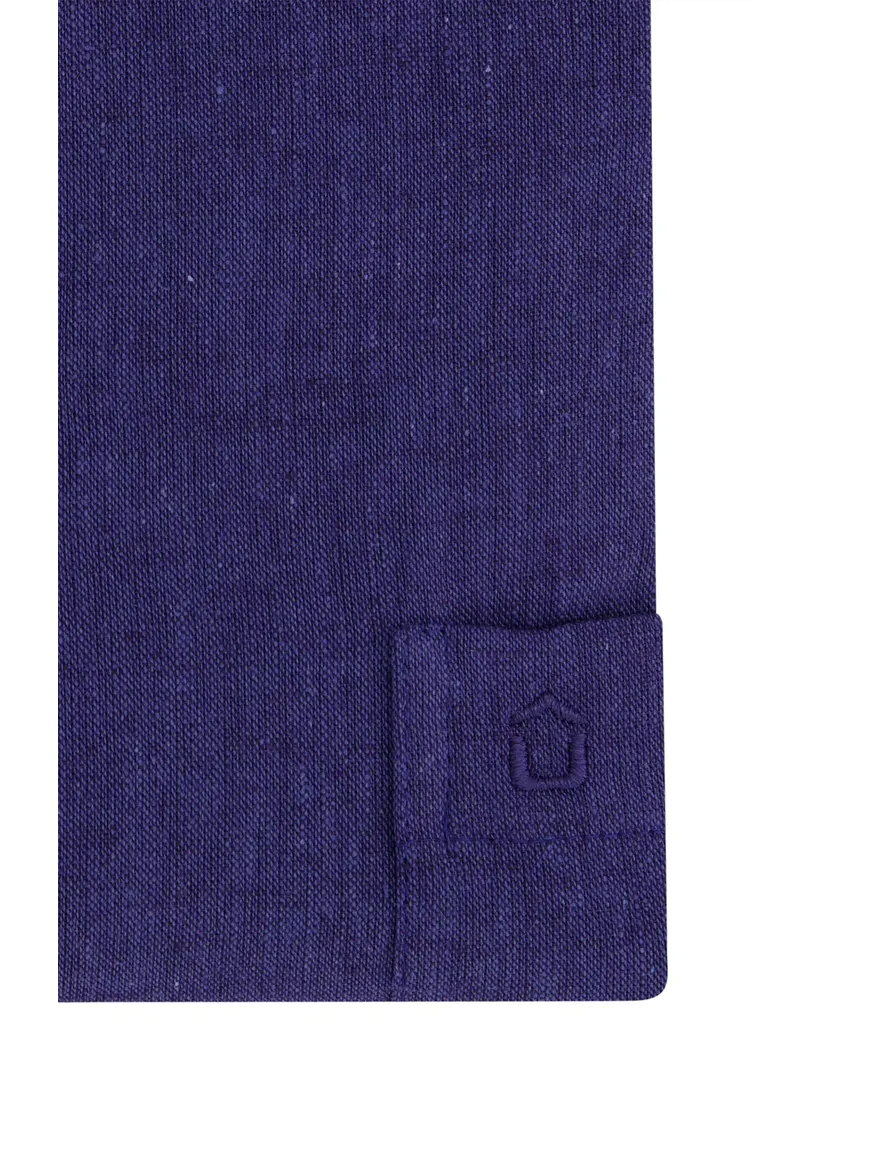 Ledub overhemd donkerblauw button-down