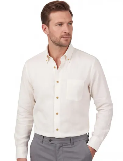 Ledub Ledub overhemd Modern Fit normale fit wit Premium Quality