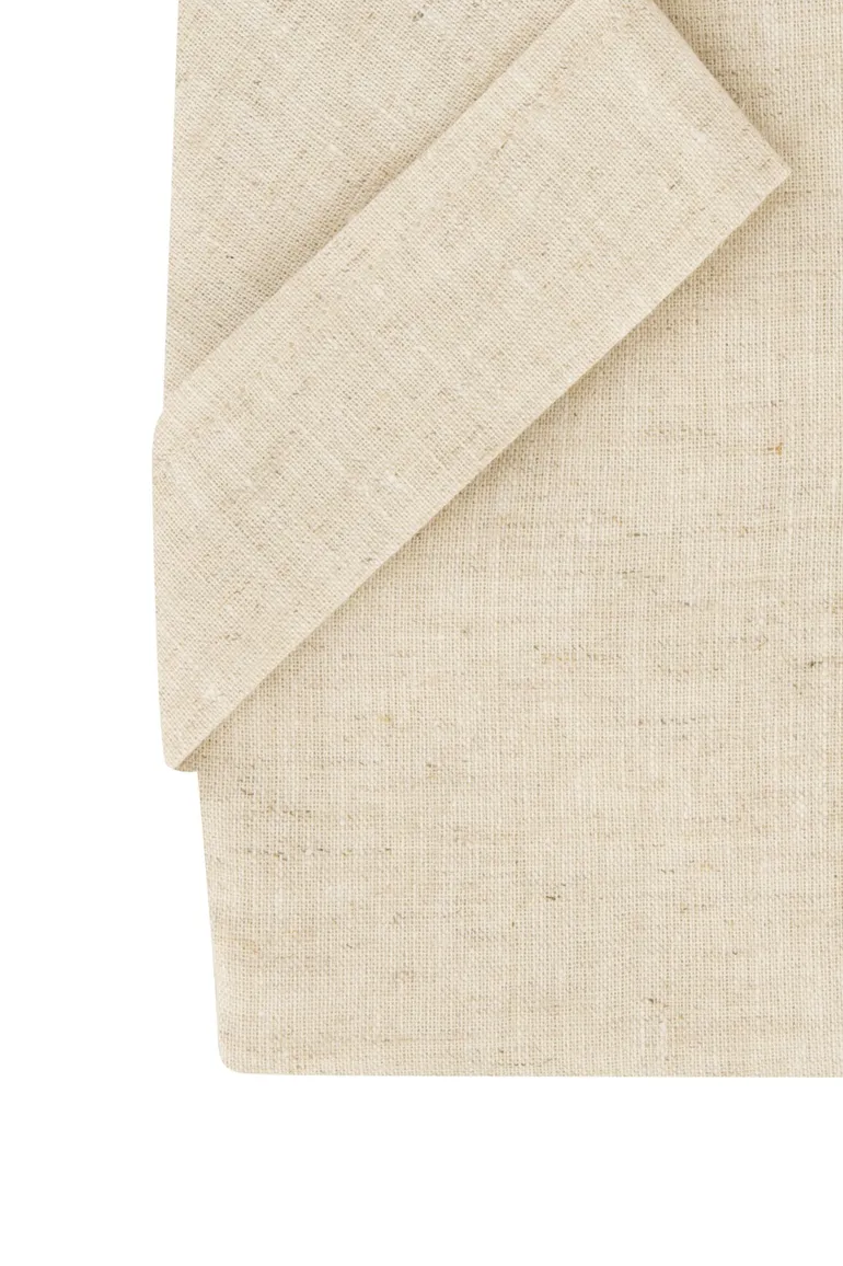 Ledub overhemd korte mouw beige button down