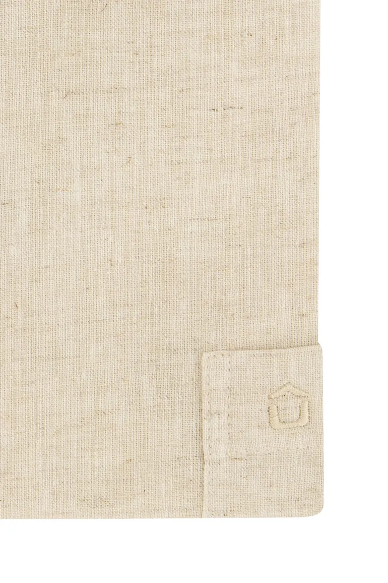 Ledub overhemd korte mouw beige button down