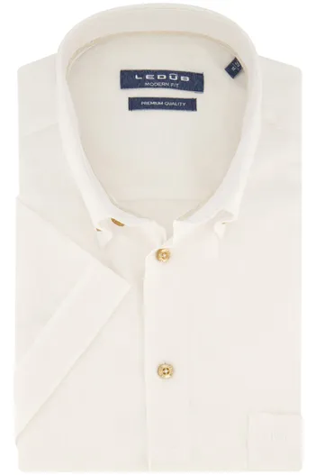 Ledub Ledub overhemd korte mouw Modern Fit New wit
