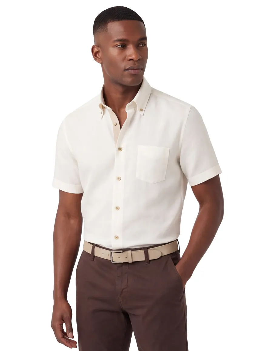 Ledub overhemd korte mouw Modern Fit New wit