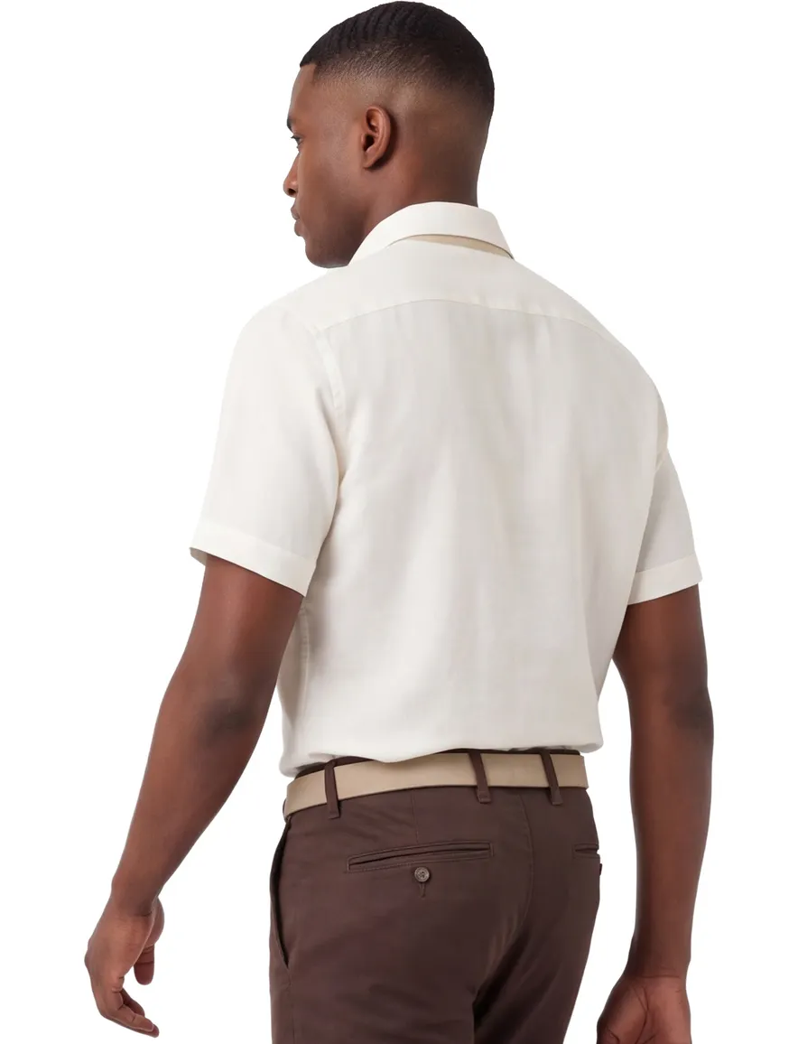 Ledub overhemd korte mouw Modern Fit New wit