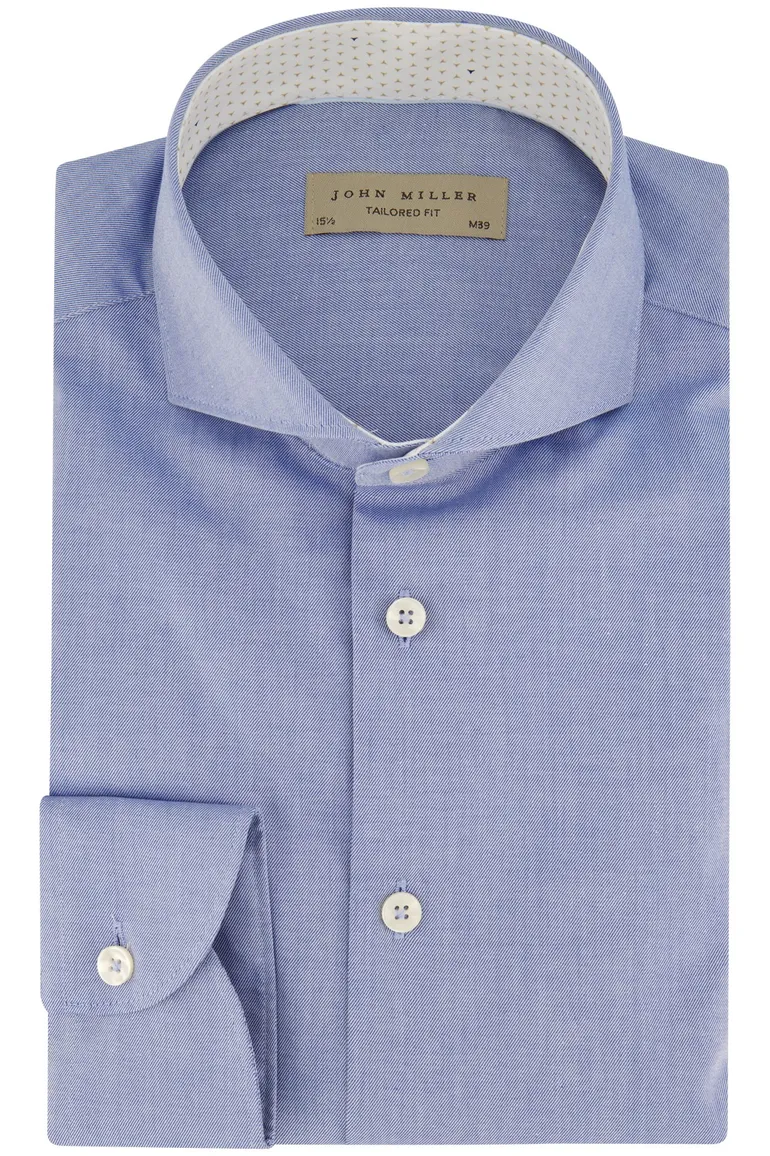 John Miller overhemd blauw effen