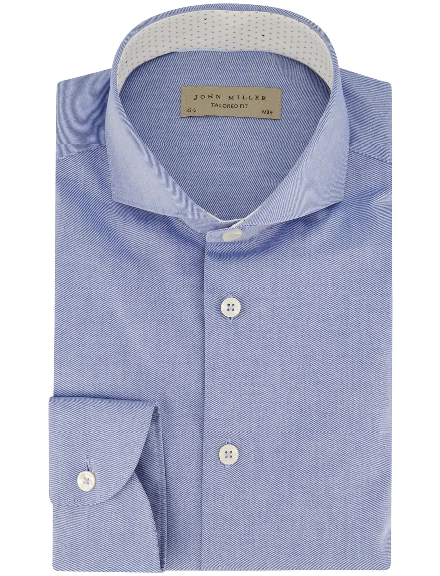 John Miller overhemd blauw effen