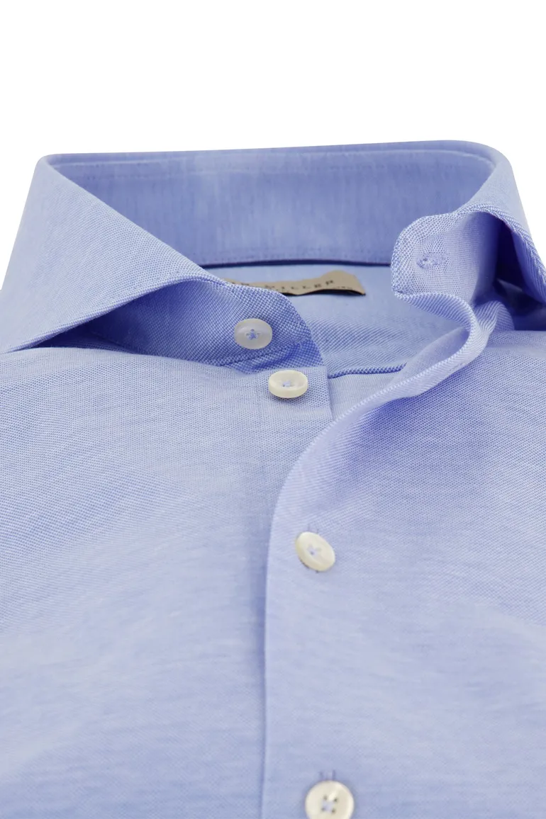 John Miller overhemd slim fit effen blauw katoen