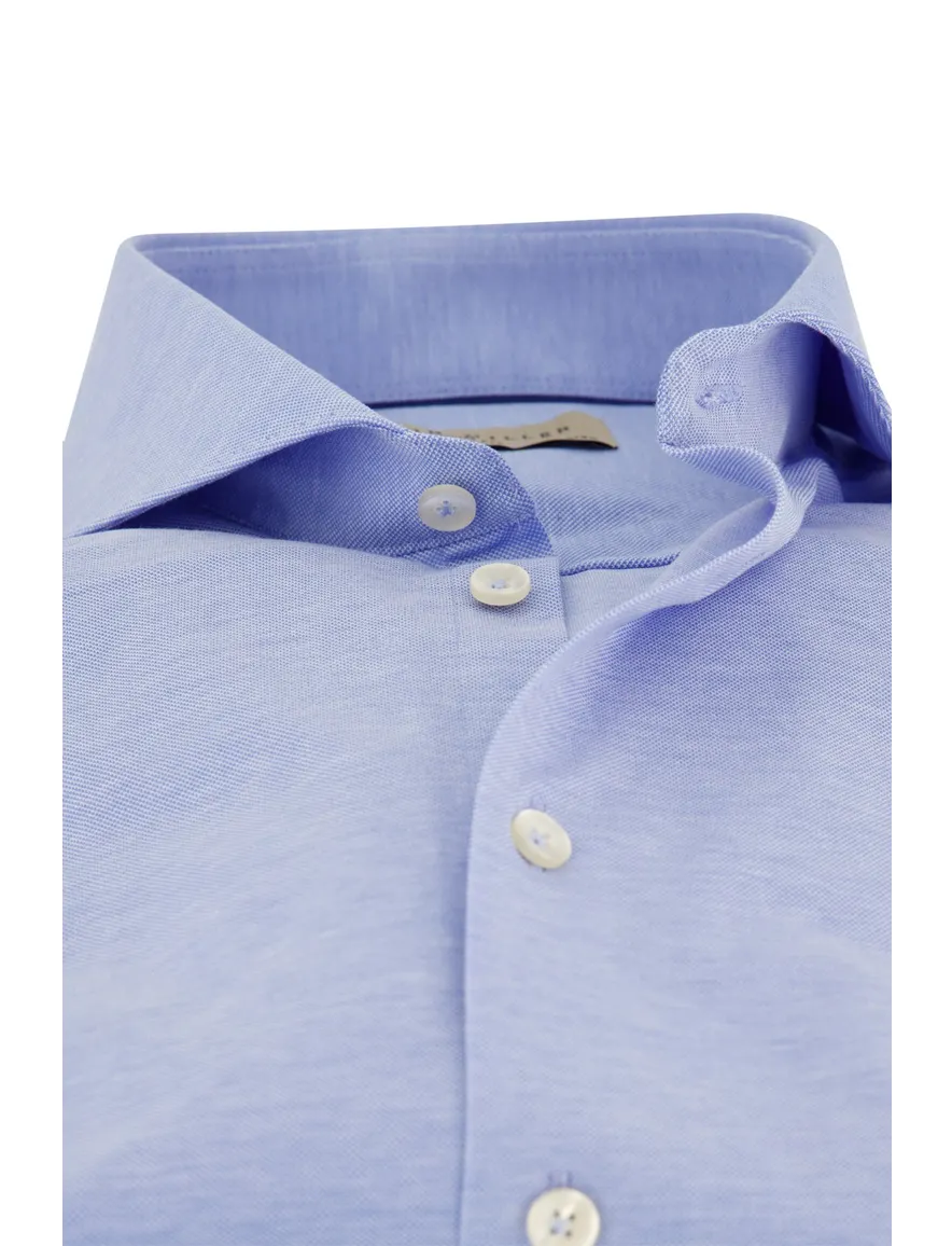 John Miller overhemd slim fit effen blauw katoen