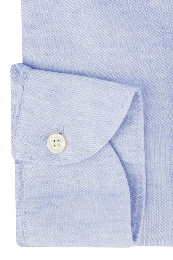 John Miller lichtblauw overhemd Tailored Fit gemêleerd