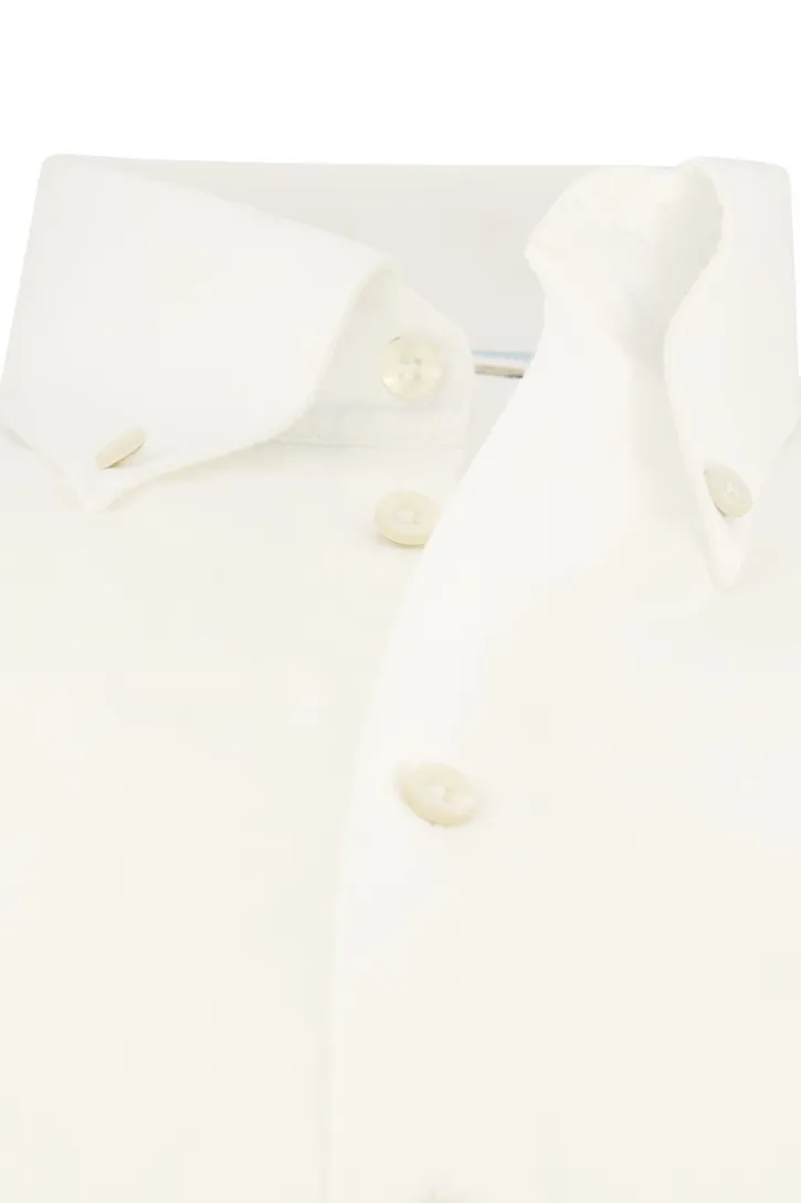 Katoenen John Miller overhemd Tailored Fit wit