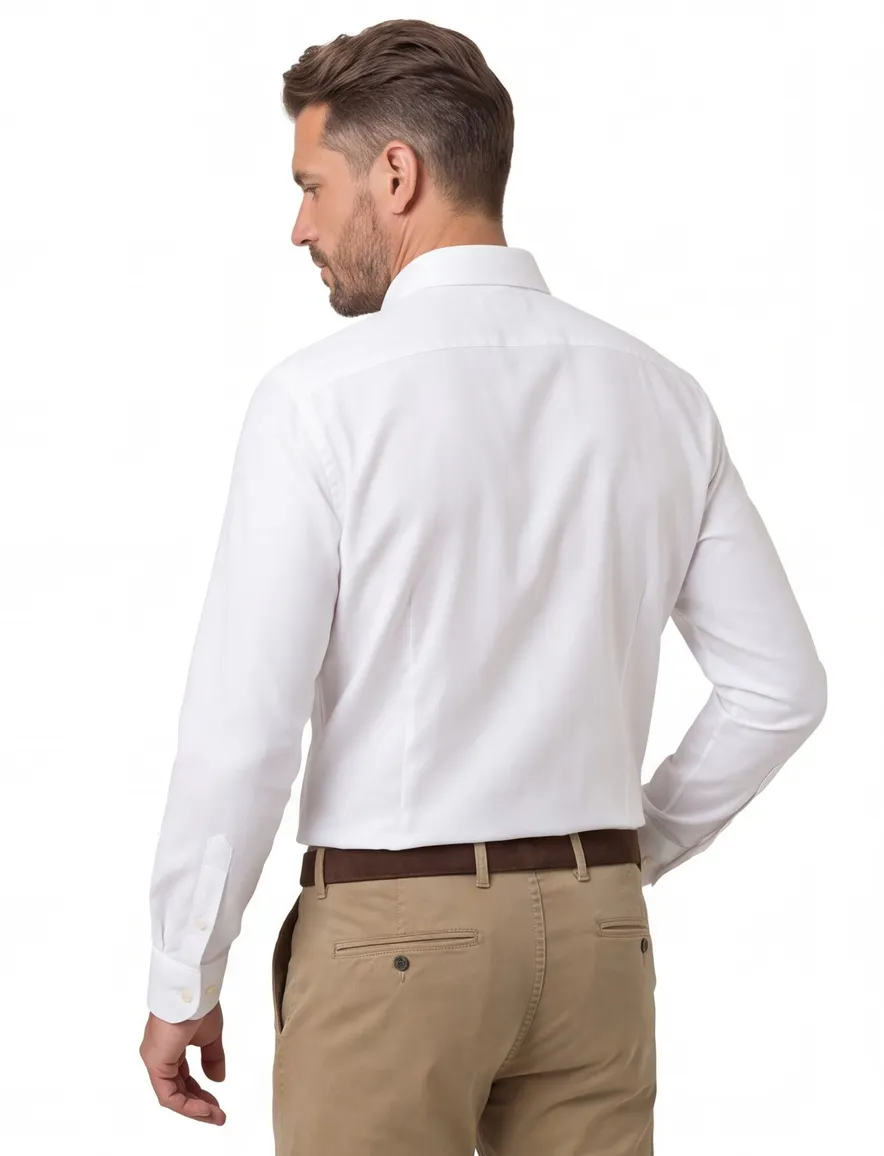John Miller overhemd wit effen button-down