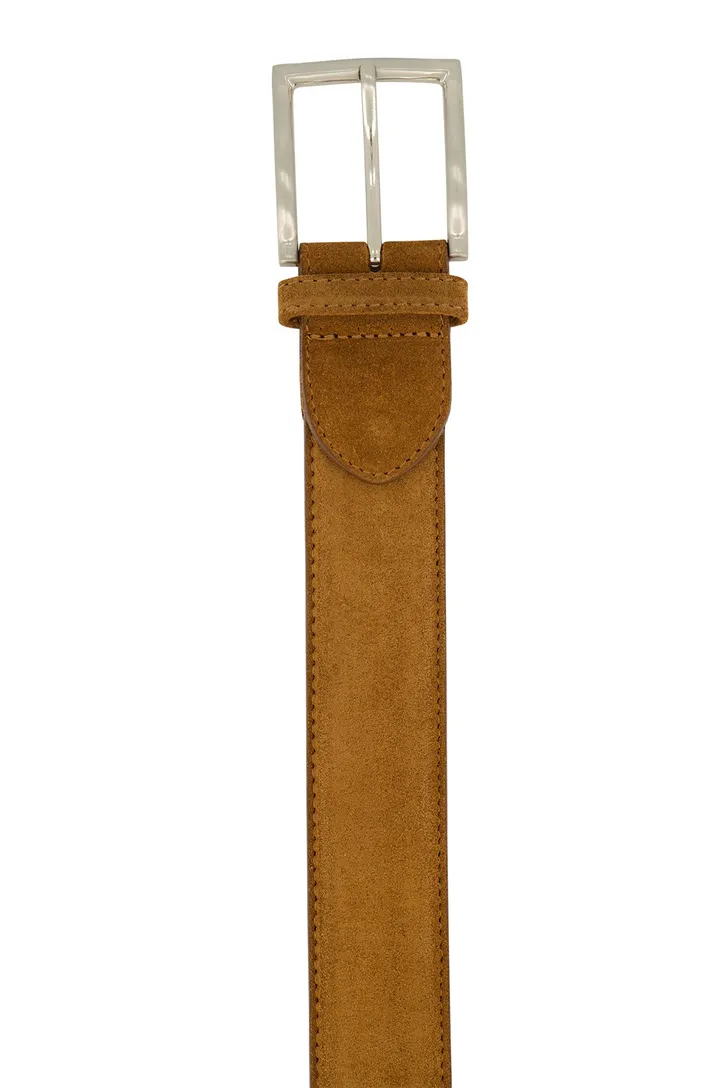 Lindenmann riem uni camel leer