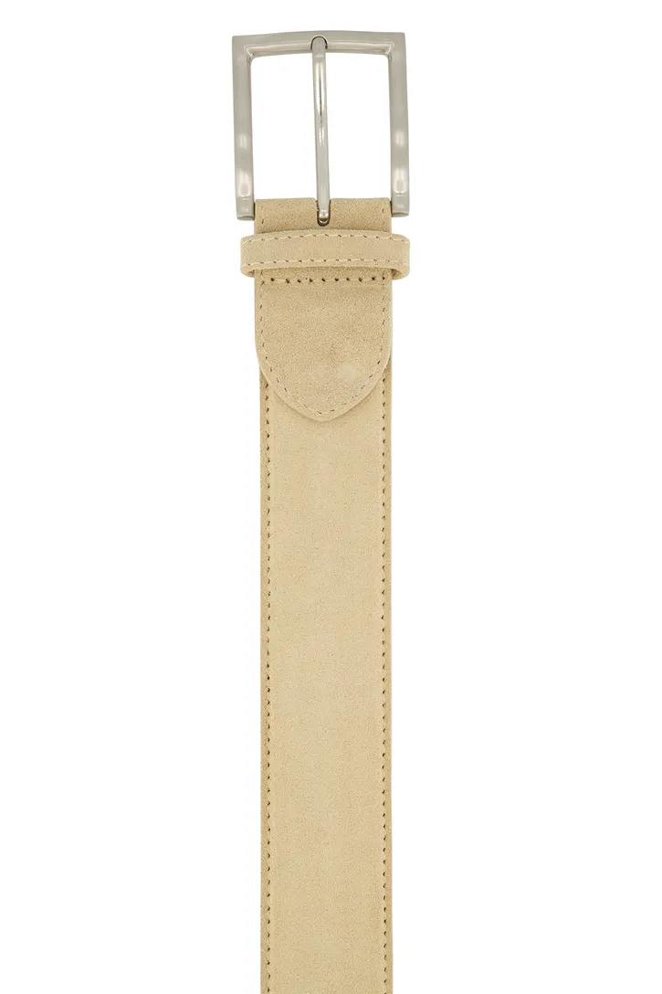 Beige Lindenmann riem effen leer