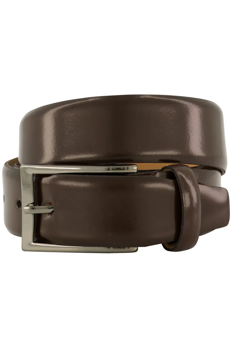 Lindenmann riem effen bruin leer