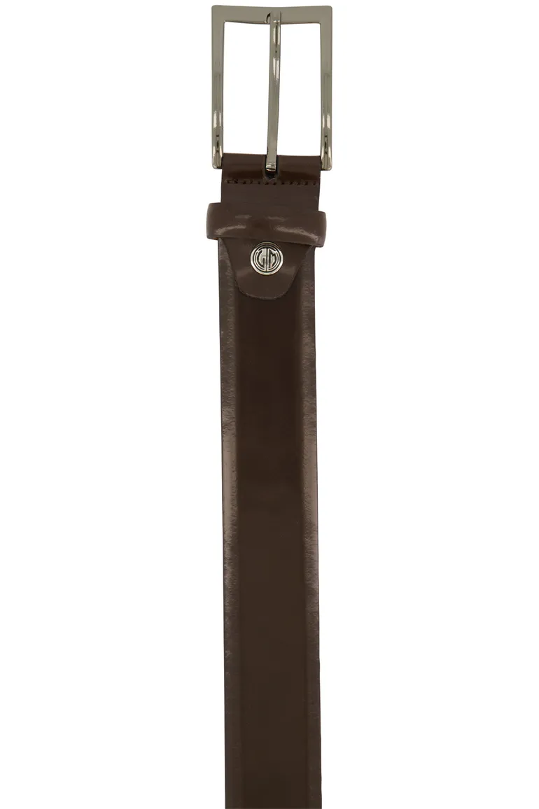 Lindenmann riem effen bruin leer